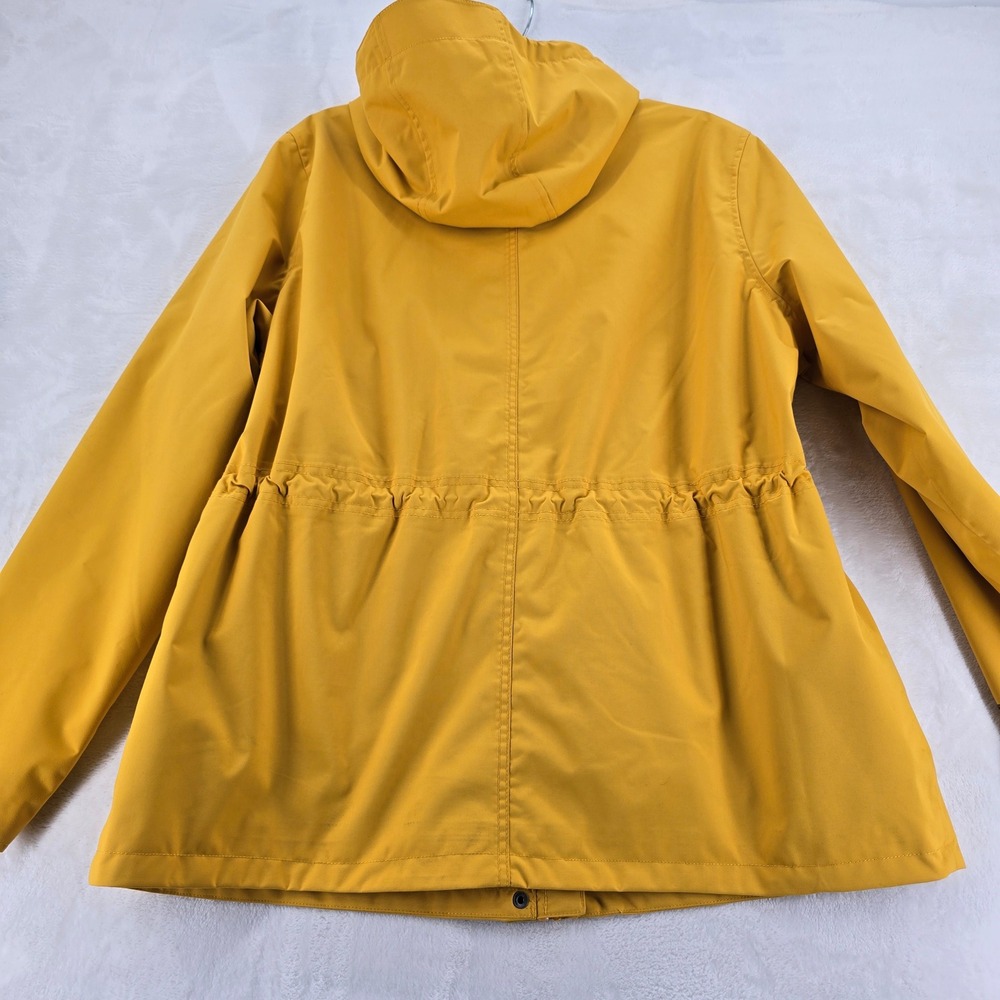 Eddie Bauer Rain Jacket Womens XL Weatheredge Hooded Parka Yellow Coat - Picture 9 of 10